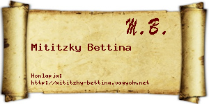 Mititzky Bettina névjegykártya